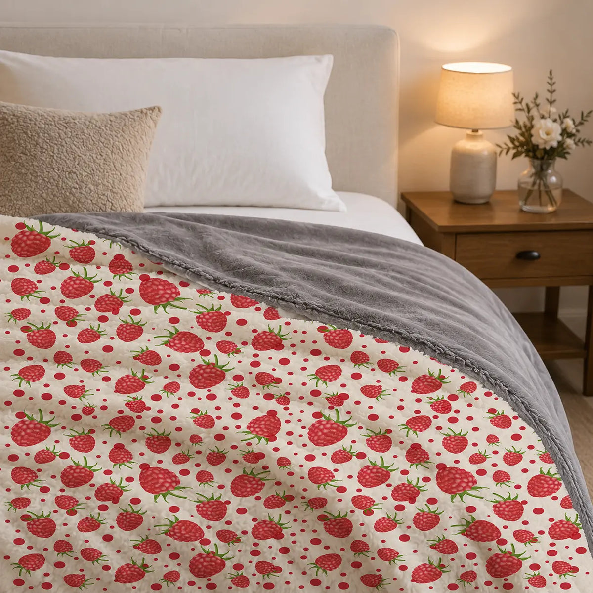 Pluchen Deken Frambozen & Stippen – Zachte Fleece