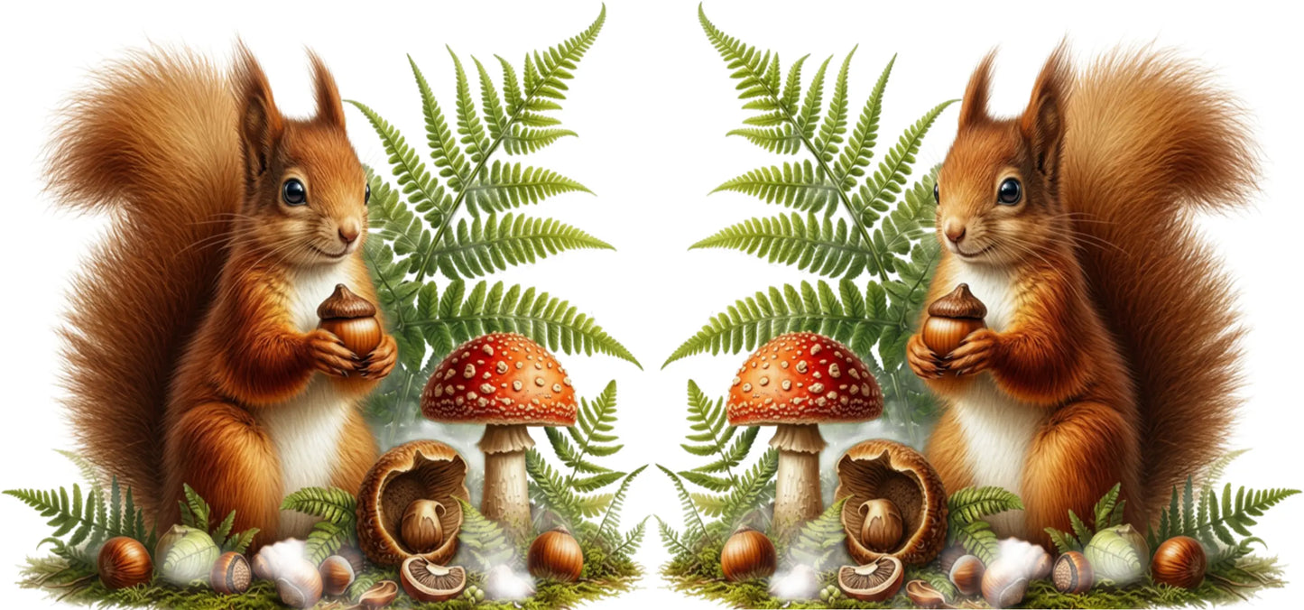 Keramische Mok Eekhoorn in het Bos – Wit Handvat 325ml