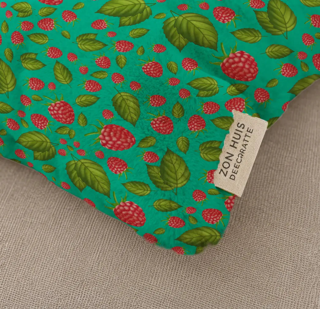 Decoratief Kussen Frambozen – Turquoise Print