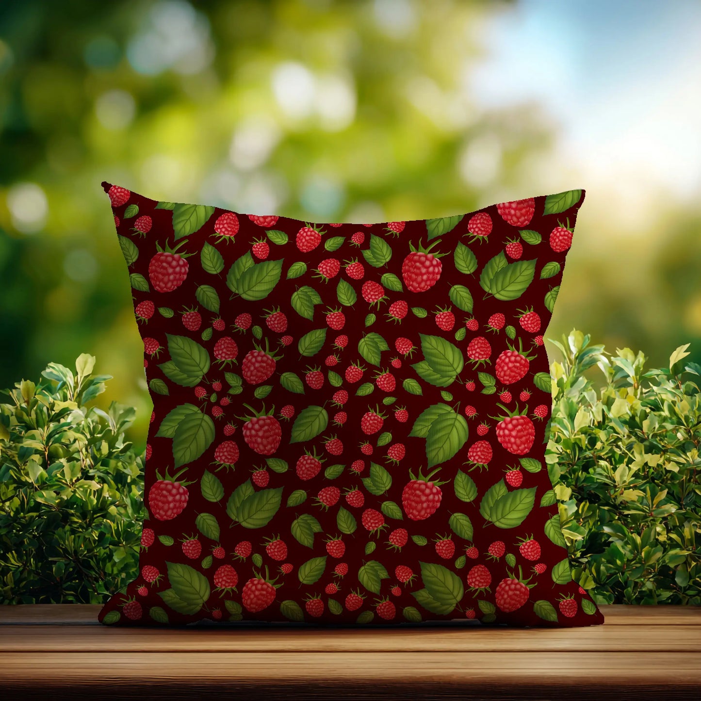 Decoratief Kussen Frambozen – Bordeaux Print 30x30 cm