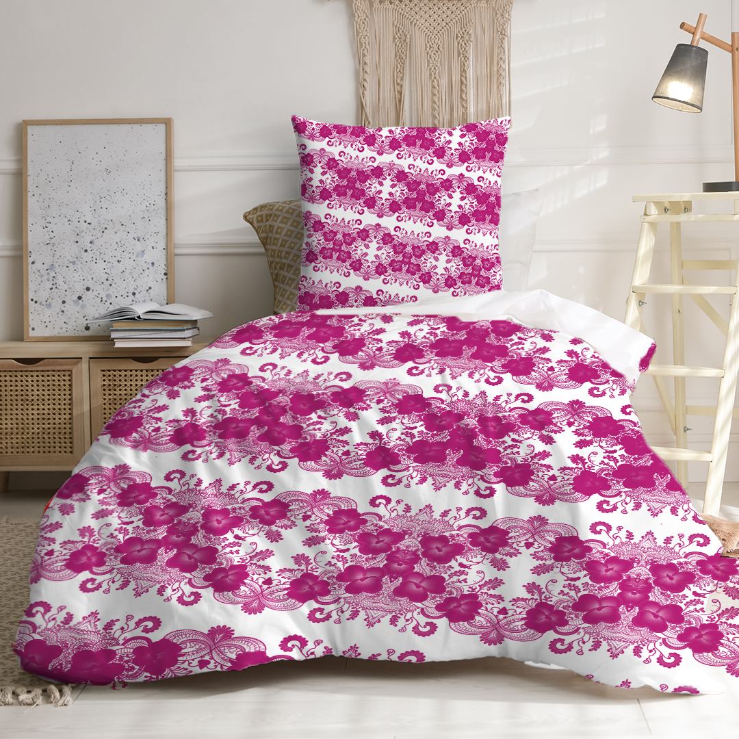 Roze Hibiscus – Beddengoed Set | Katoen OEKO-TEX®