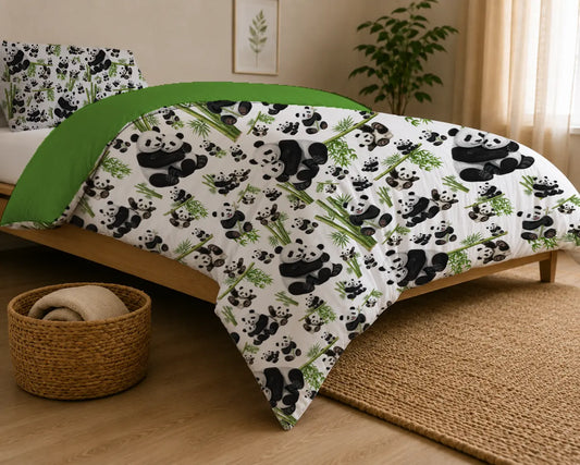 Beddengoed Panda's & Bamboe – 100% Katoen