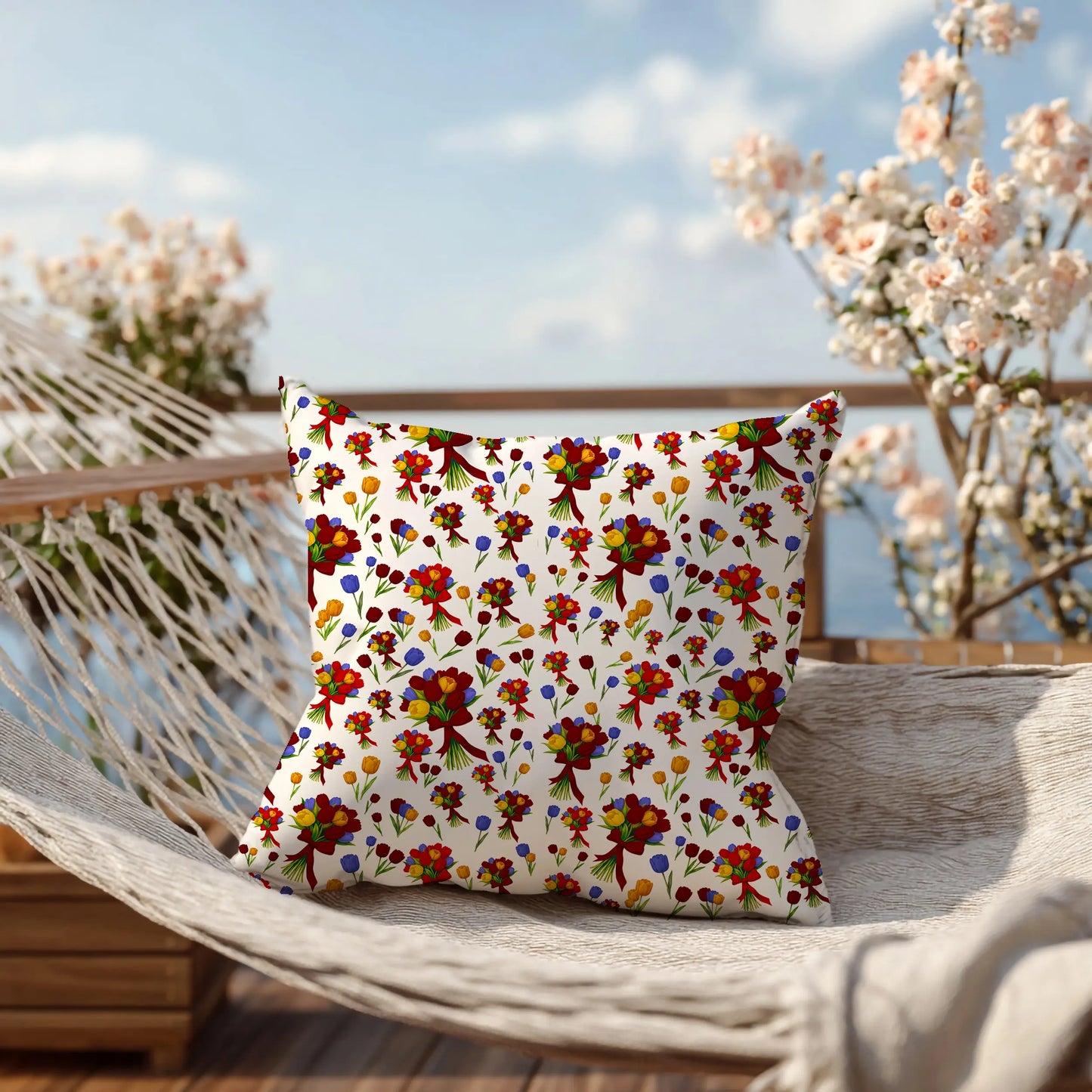Decorative Cushion Tulip Bouquets – 30x30 cm