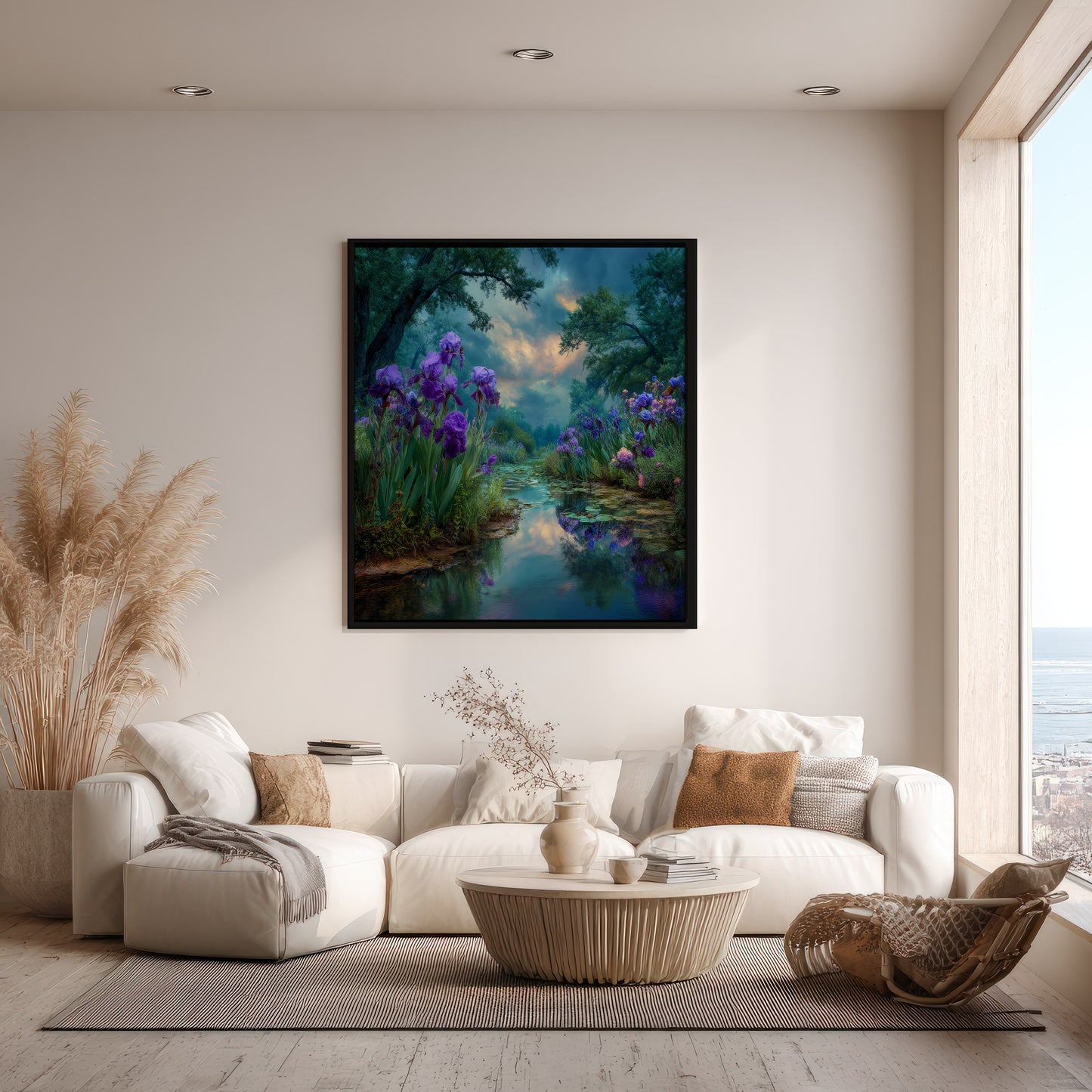 De Iristentuin – Ingelijst Canvas