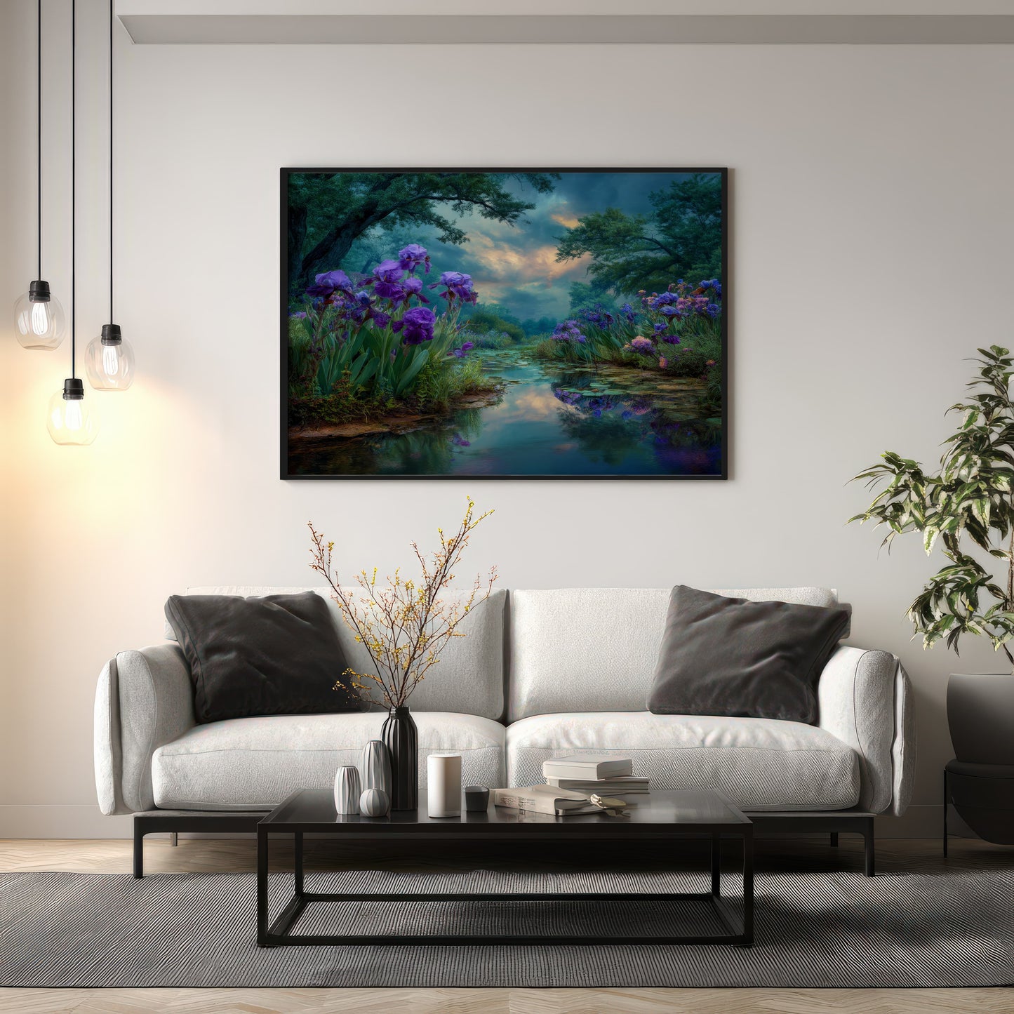 De Iristentuin – Ingelijst Canvas