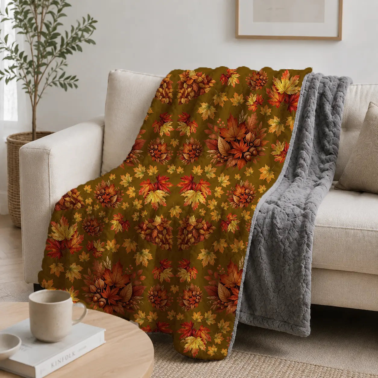 Pluchen Deken Herfstbos – Zachte Fleece
