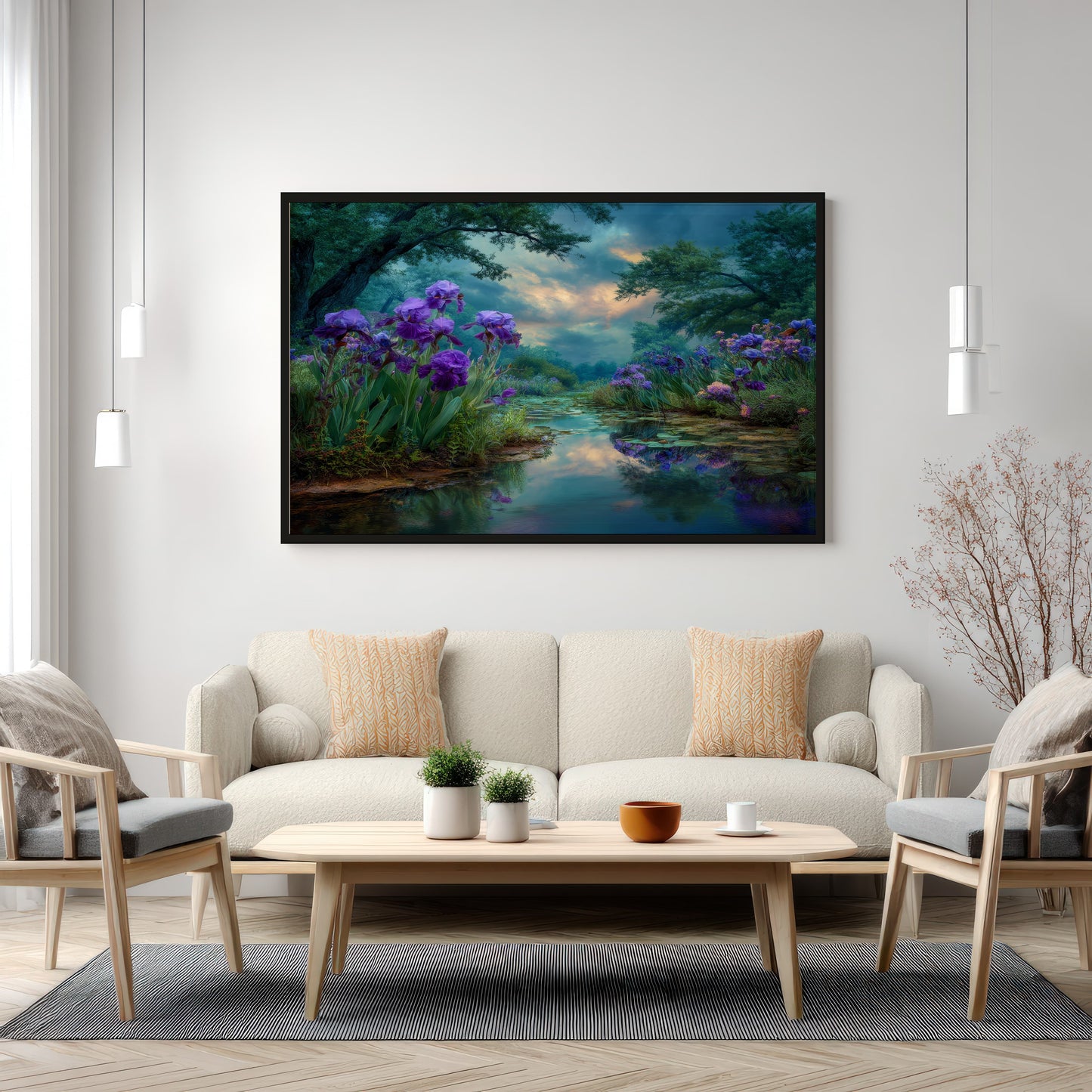 De Iristentuin – Ingelijst Canvas