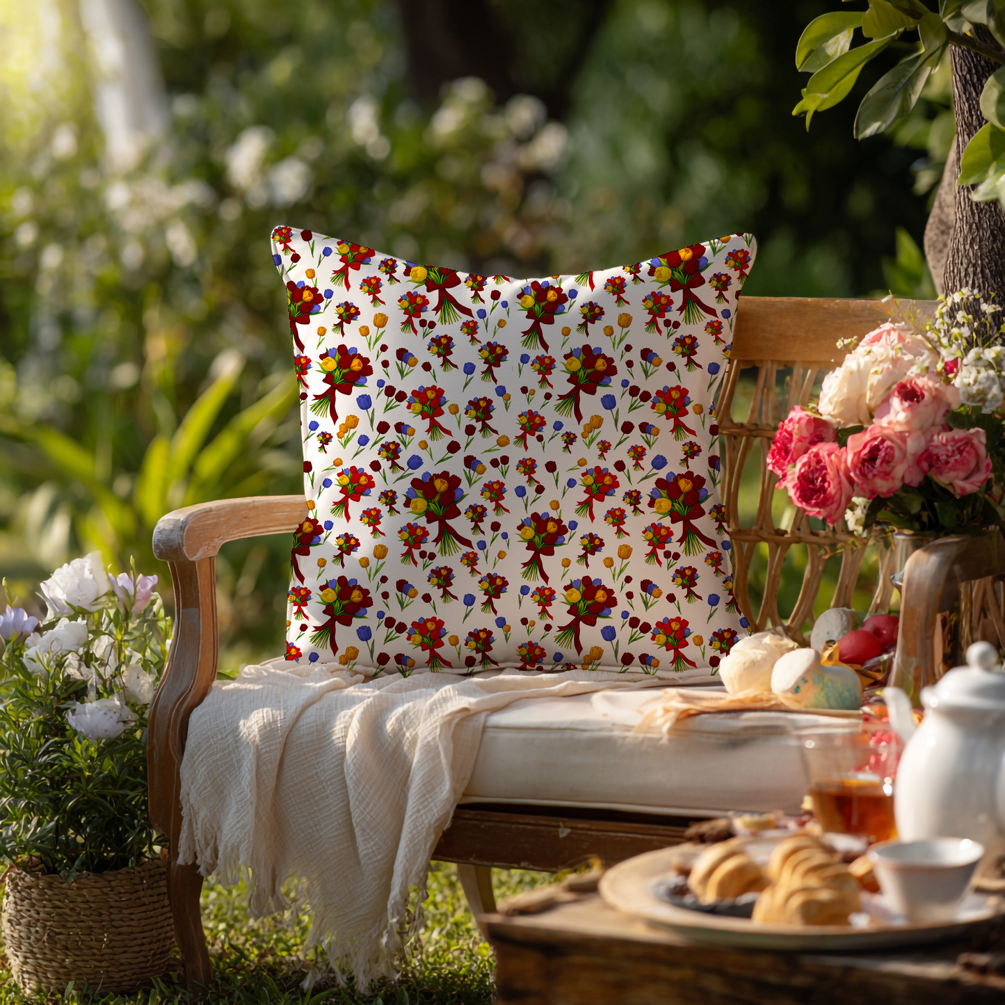 Tulpenboeketten – Decoratief Kussen