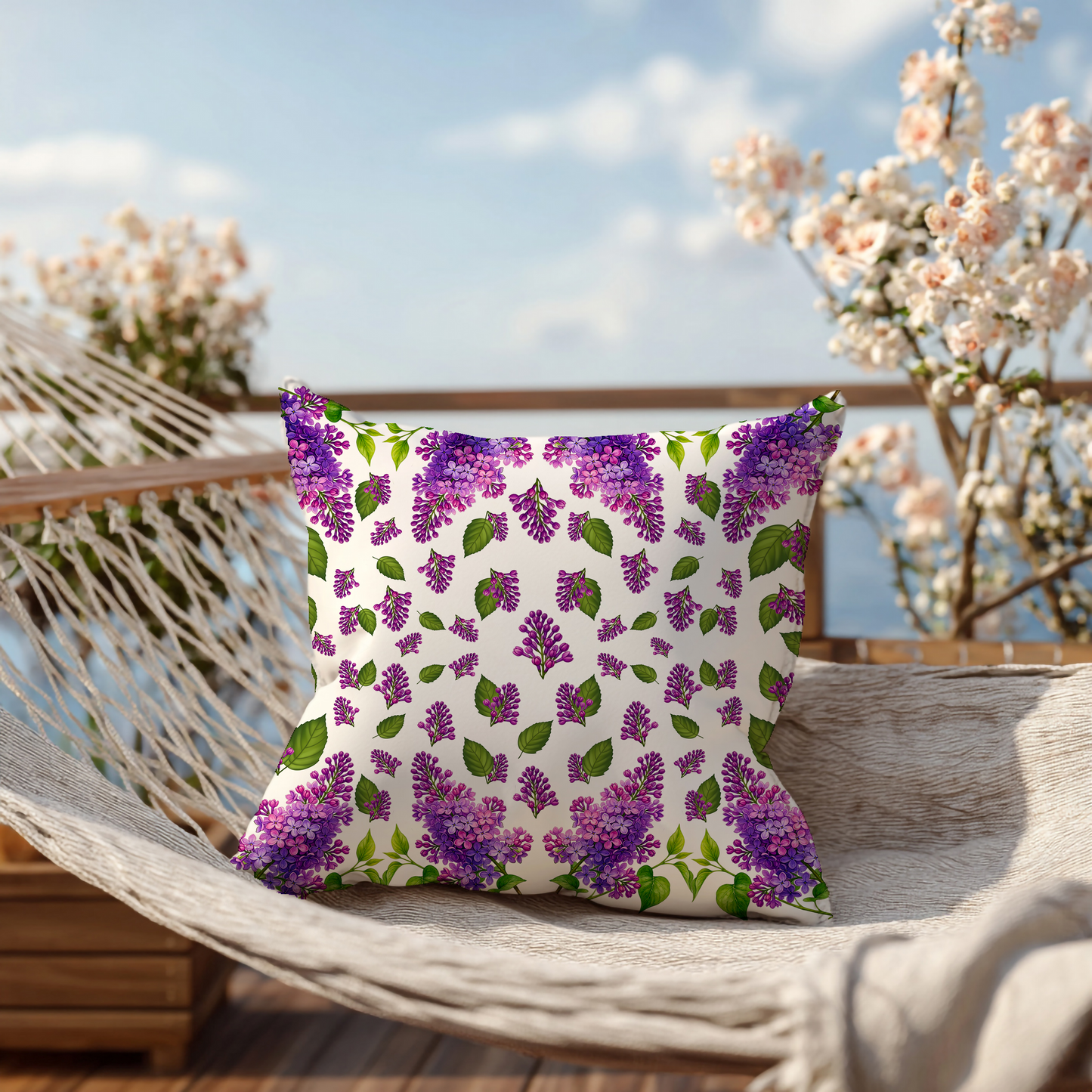 Seringen Kussen – Botanische Print