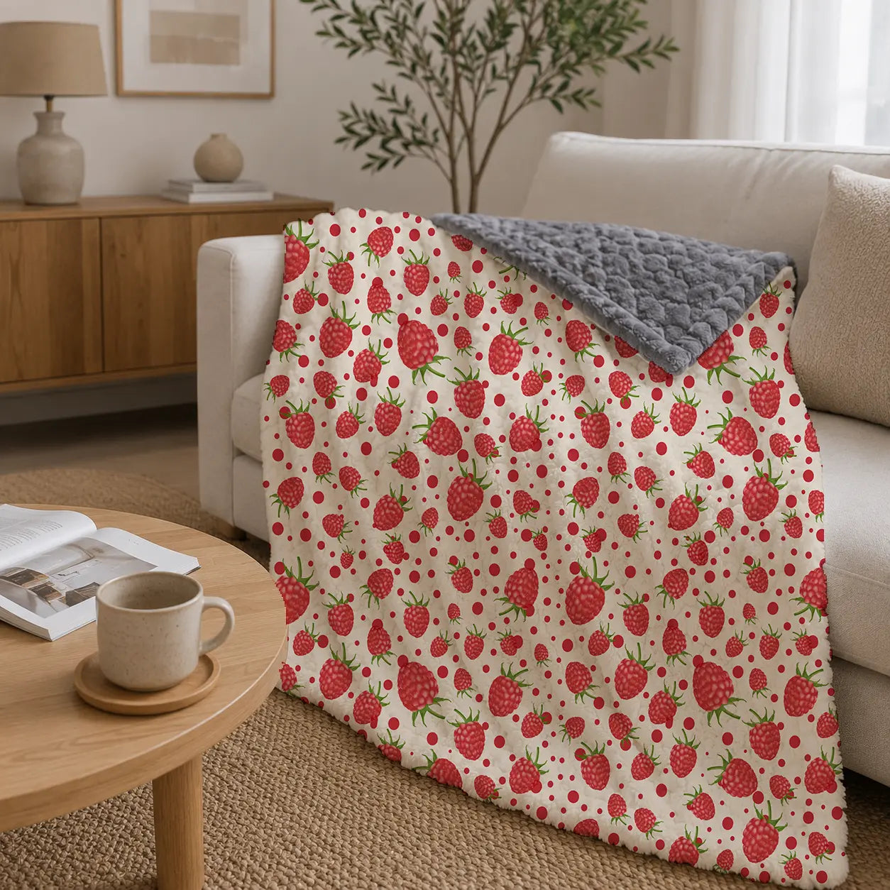 Pluchen Deken Frambozen & Stippen – Zachte Fleece