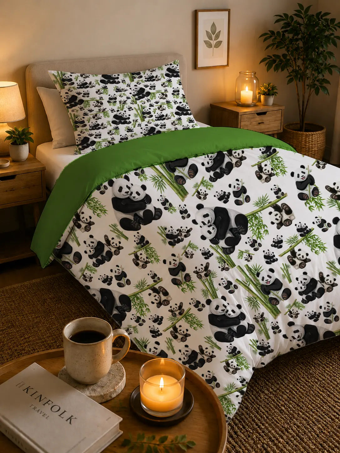 Duvet Cover Set Pandas & Bamboo – 100% Cotton