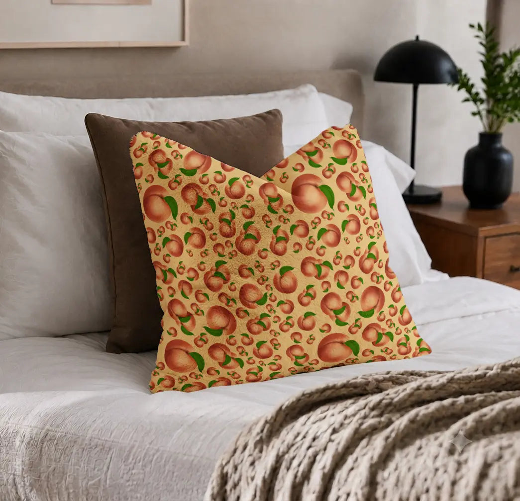 Decoratief Kussen Perziken – Perzikenkleurige Print