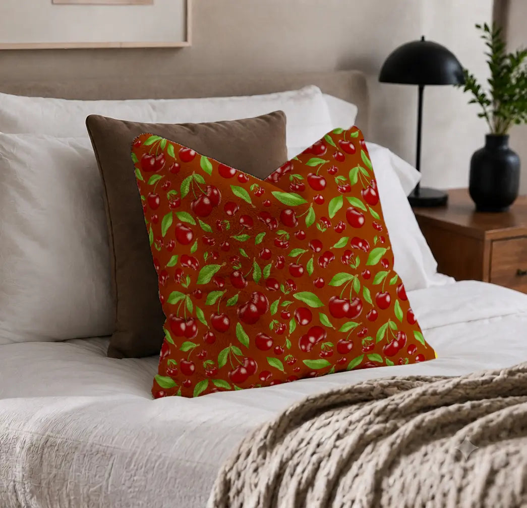 Decoratief Kussen Kersen – Kersrode Print