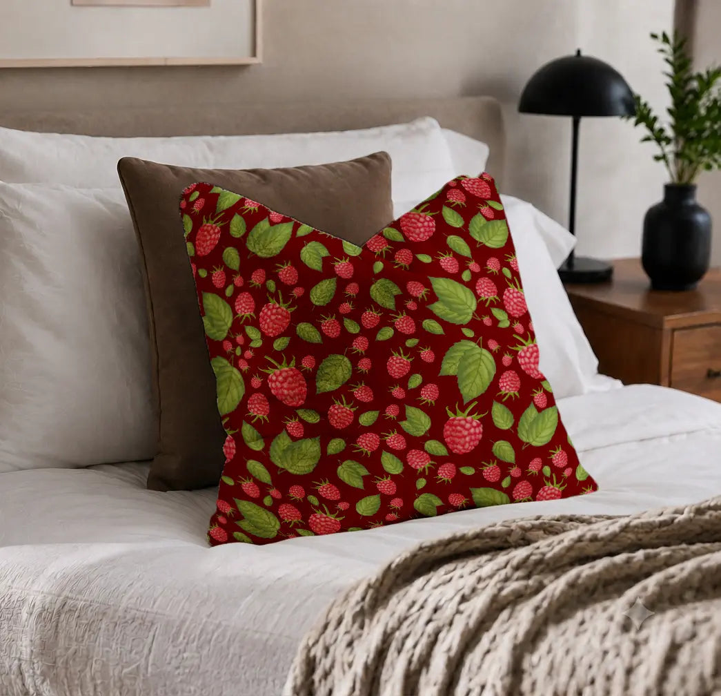 Decoratief Kussen Frambozen – Bordeaux Print