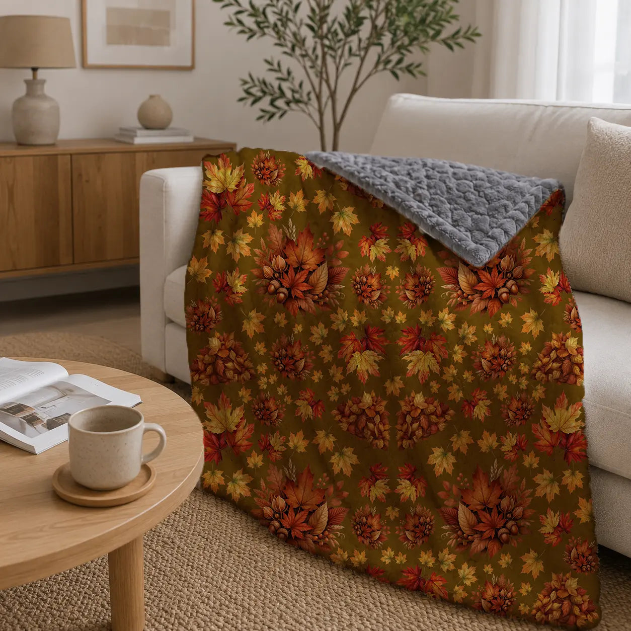 Pluchen Deken Herfstbos – Zachte Fleece