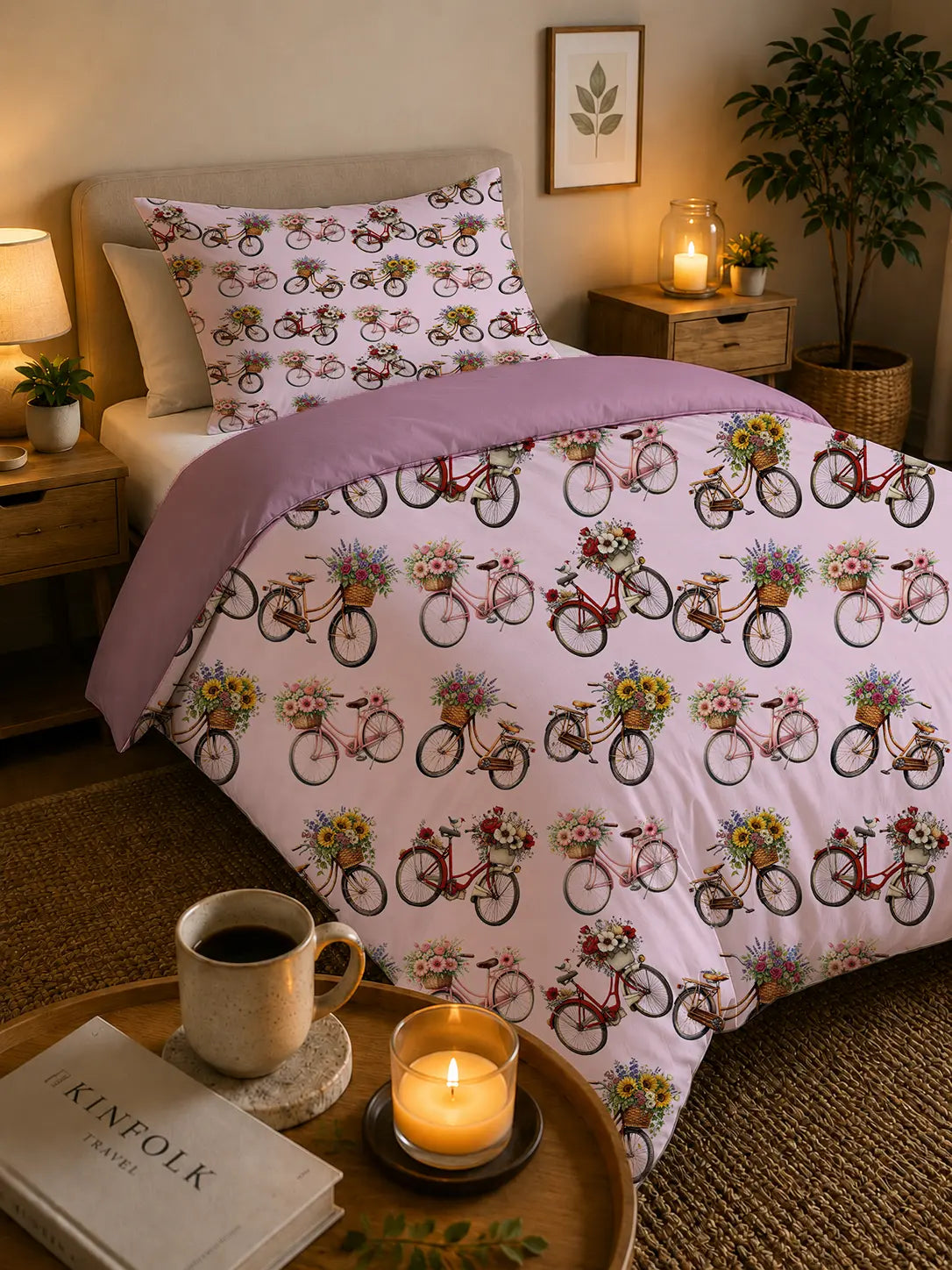 Dekbedovertrek Fietsen & Bloemen – Katoen OEKO-TEX®