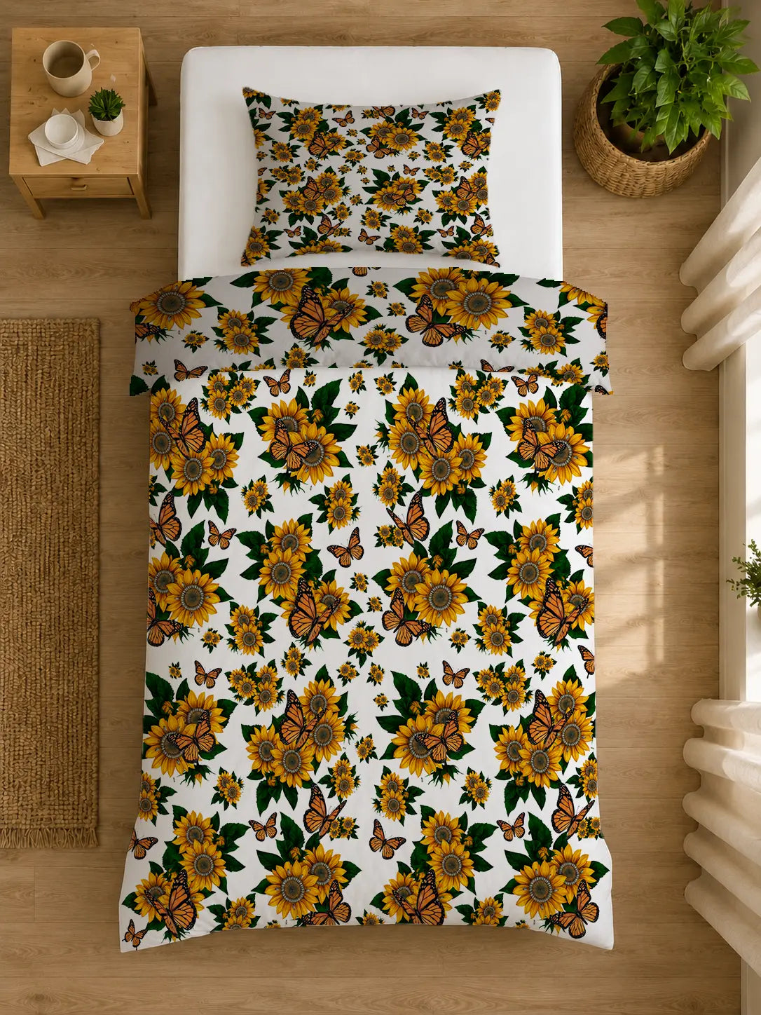 Beddengoed Zonnebloemen & Vlinders – Katoen OEKO-TEX®