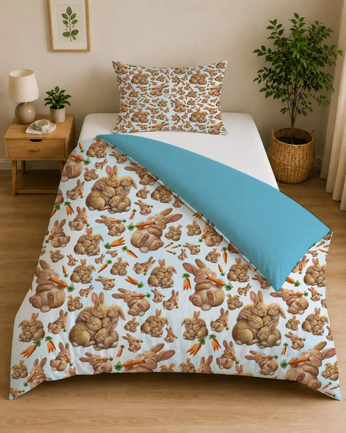 Beddengoed Konijntjes & Wortels – Katoen OEKO-TEX®