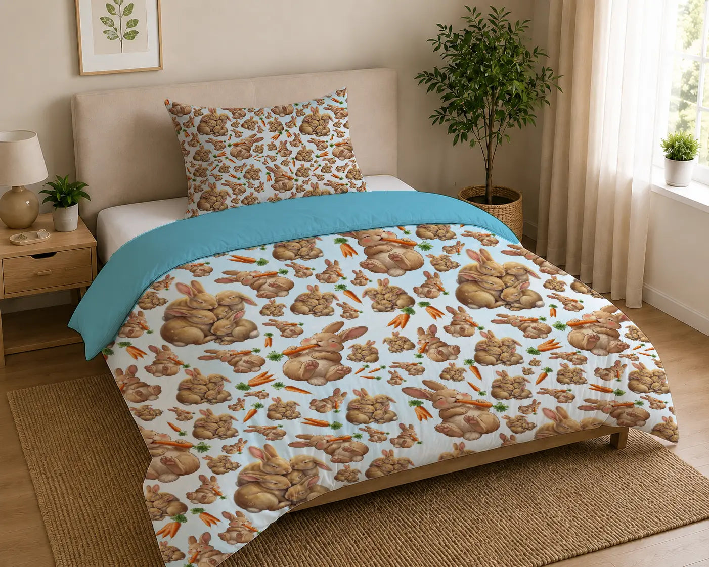 Beddengoed Konijntjes & Wortels – Katoen OEKO-TEX®