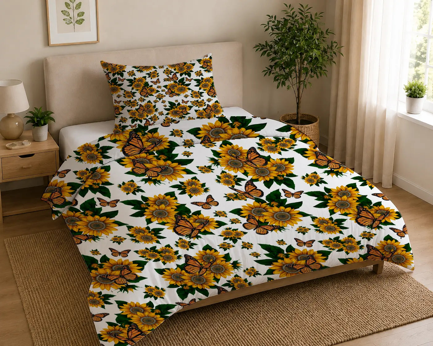Beddengoed Zonnebloemen & Vlinders – Katoen OEKO-TEX®