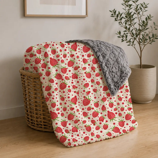 Pluchen Deken Frambozen & Stippen – Zachte Fleece