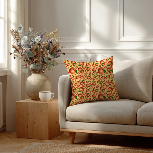 Perziken – Decoratief Kussen (perzikenkleurige print)