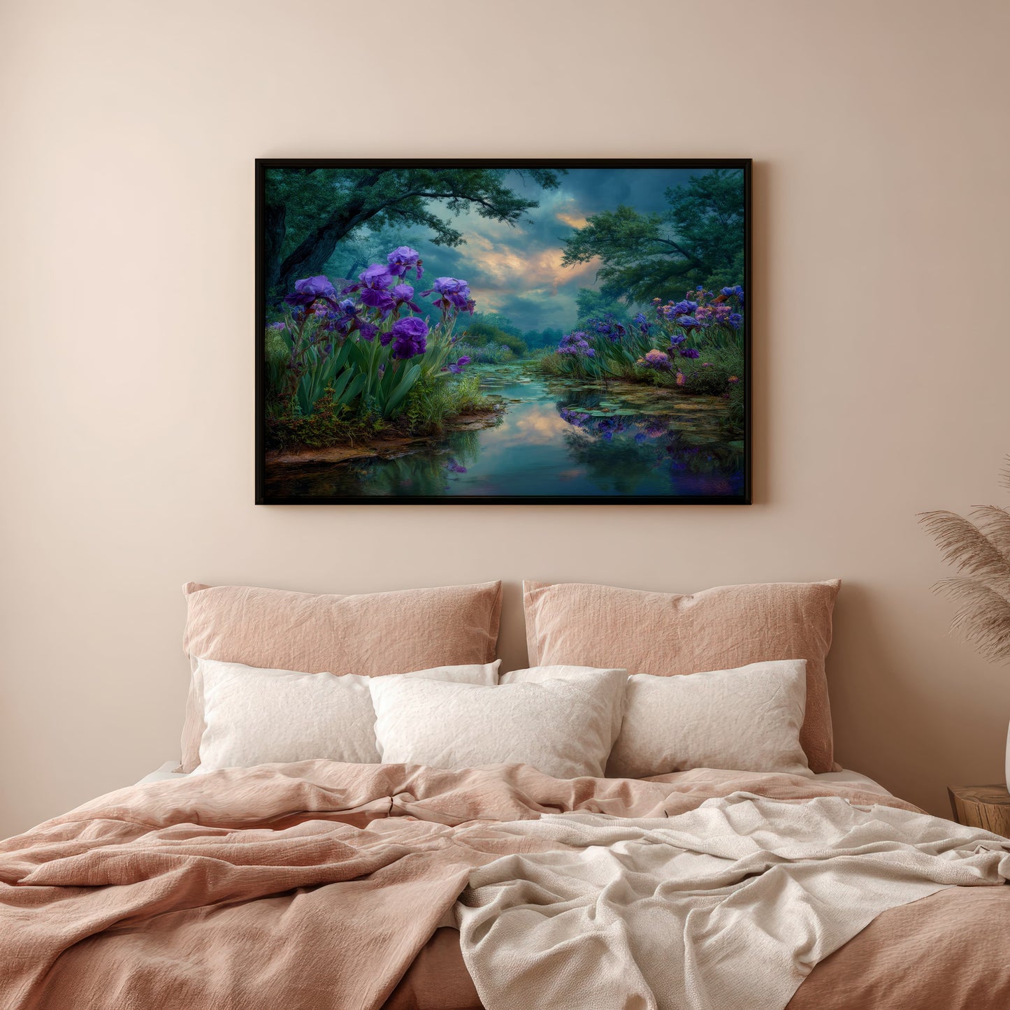 De Iristentuin – Ingelijst Canvas