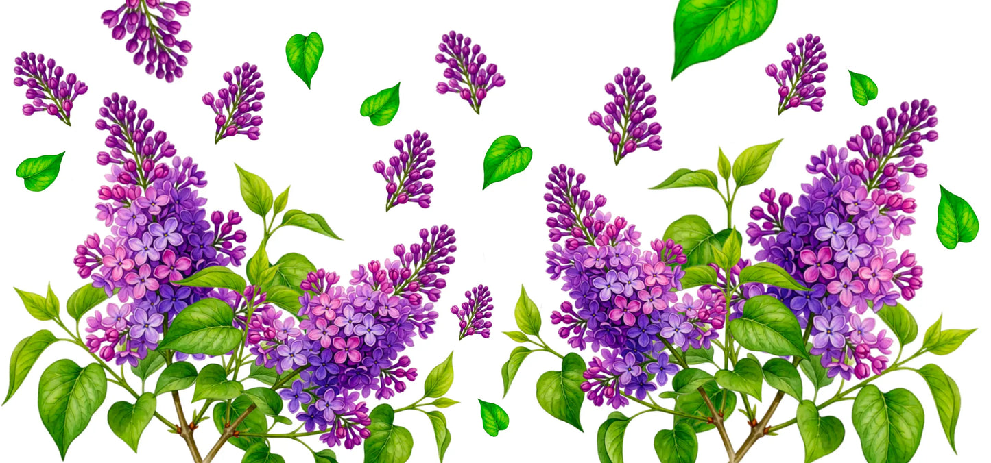 Ceramic Mug Blooming Lilacs – White Handle 325ml