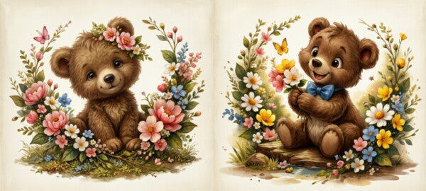Beertjes met Bloemen – Keramische Mok met Zwart Handvat