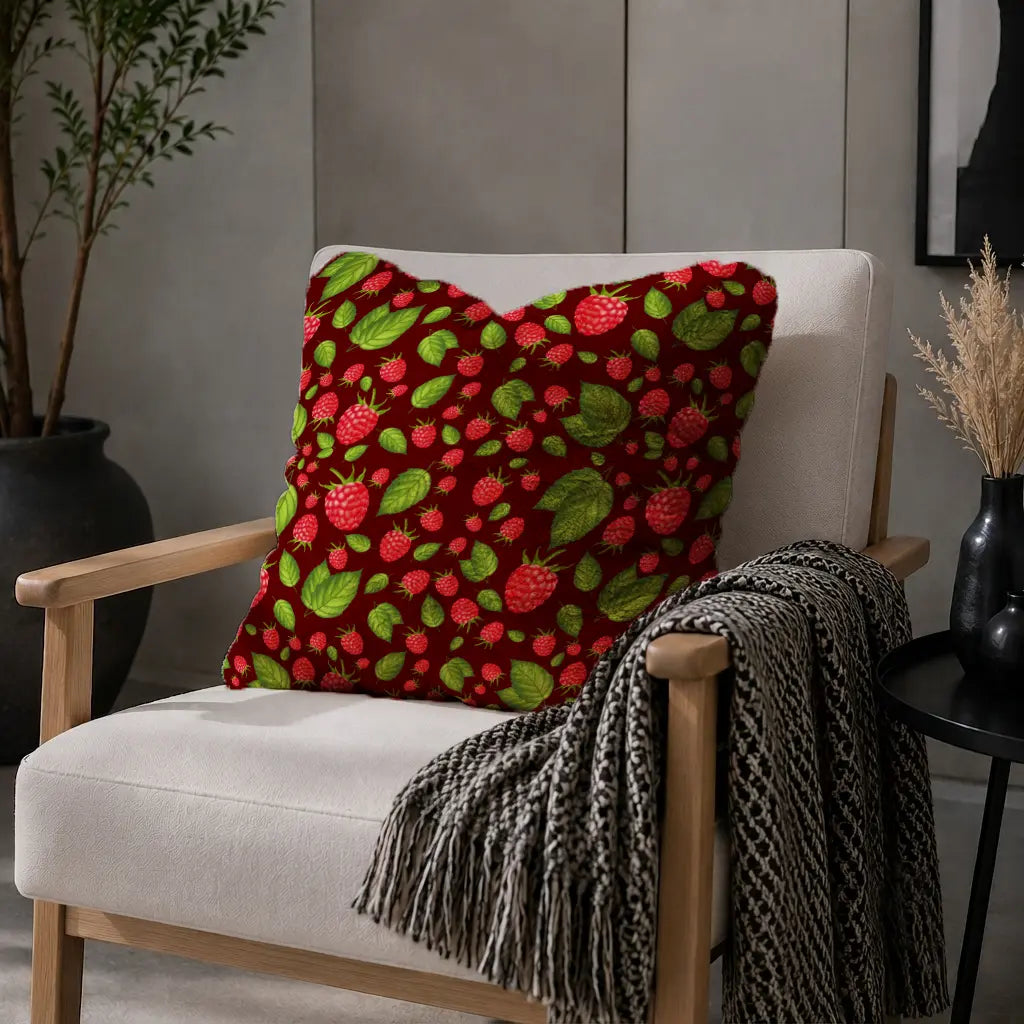 Decoratief Kussen Frambozen – Bordeaux Print