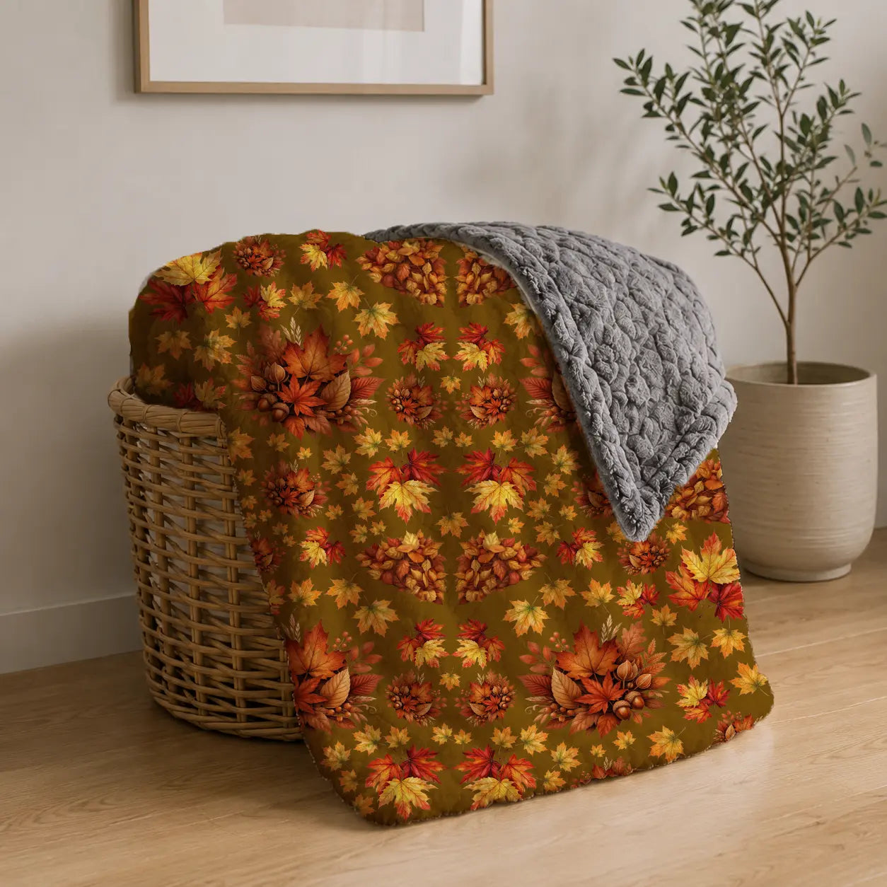 Pluchen Deken Herfstbos – Zachte Fleece