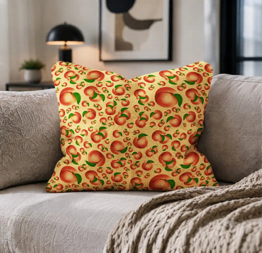 Decoratief Kussen Perziken – Perzikenkleurige Print