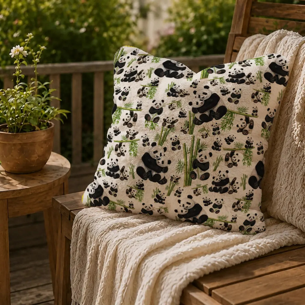 Decoratief Kussen Panda's & Bamboe