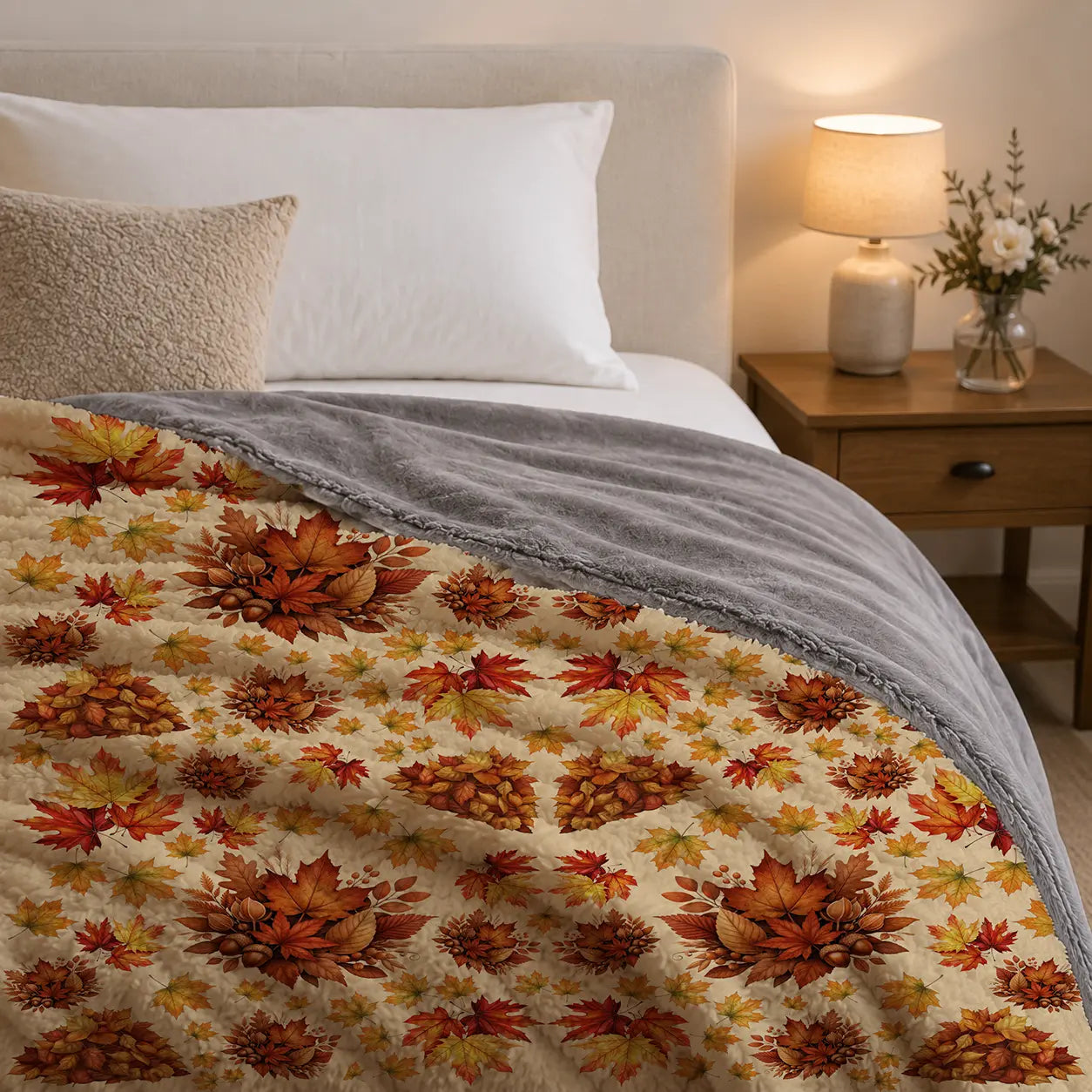 Pluchen Deken Herfstbladeren – Zachte Fleece